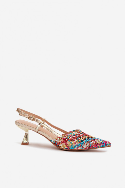 mustriga sandaalid Pealiste omad kõrge jämeda kontsaga Mitmevärvilised Selinae