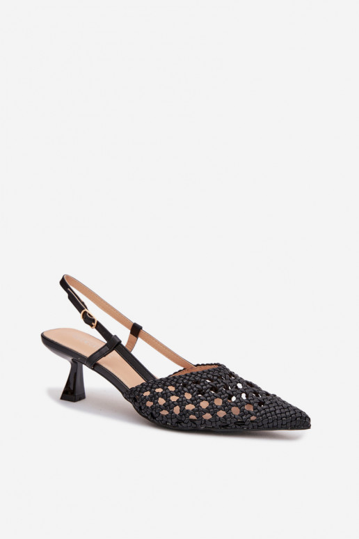 mustriga sandaalid Pealiste omad kõrge jämeda kontsaga msuud Selinae