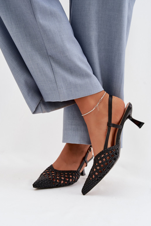 mustriga sandaalid Pealiste omad kõrge jämeda kontsaga msuud Selinae