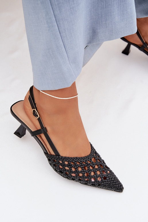 mustriga sandaalid Pealiste omad kõrge jämeda kontsaga msuud Selinae