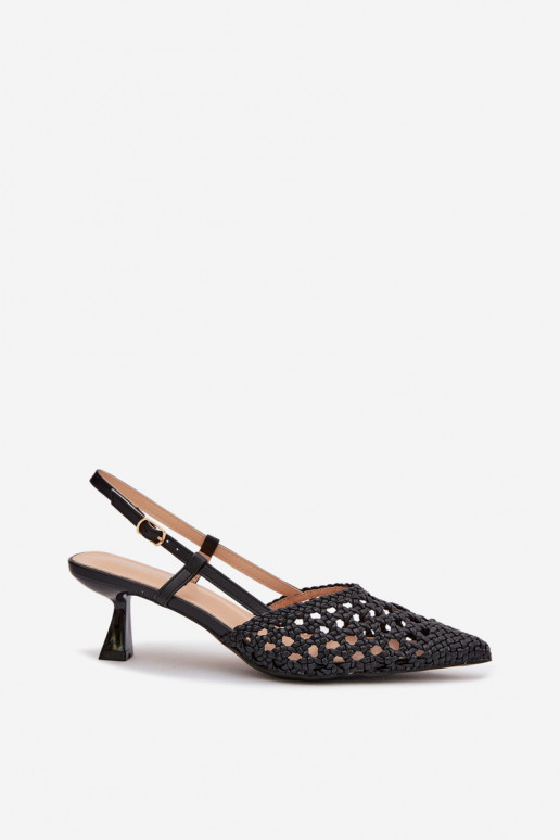 mustriga sandaalid Pealiste omad kõrge jämeda kontsaga msuud Selinae