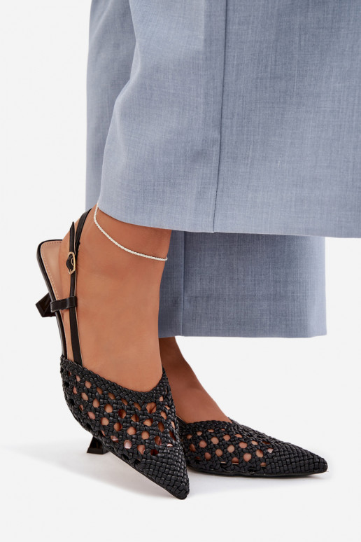 mustriga sandaalid Pealiste omad kõrge jämeda kontsaga msuud Selinae