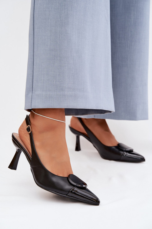 Pealistesandaalid kõrge jämeda kontsaga Koos Ornate Detalem msuud Sellel onriae