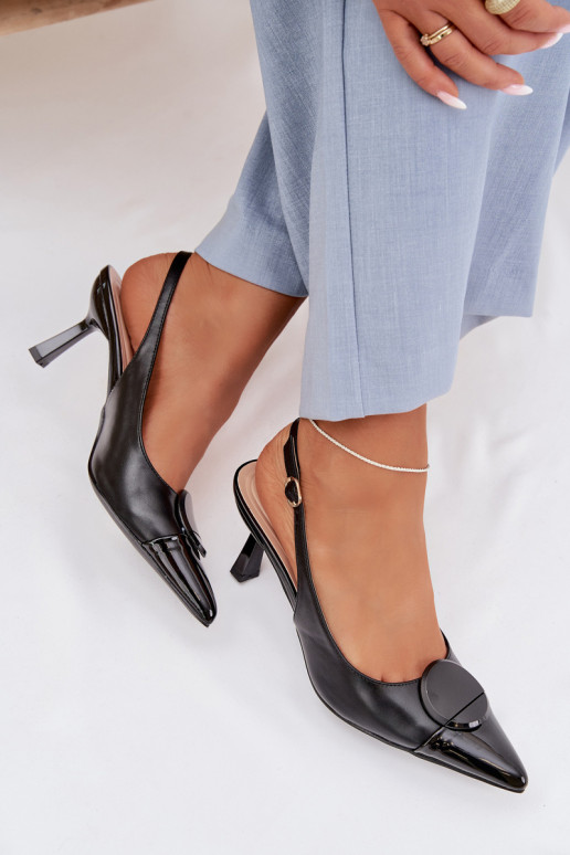 Pealistesandaalid kõrge jämeda kontsaga Koos Ornate Detalem msuud Sellel onriae