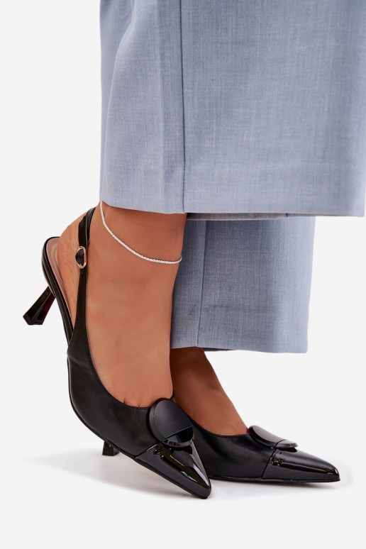 Pealistesandaalid kõrge jämeda kontsaga Koos Ornate Detalem msuud Sellel onriae