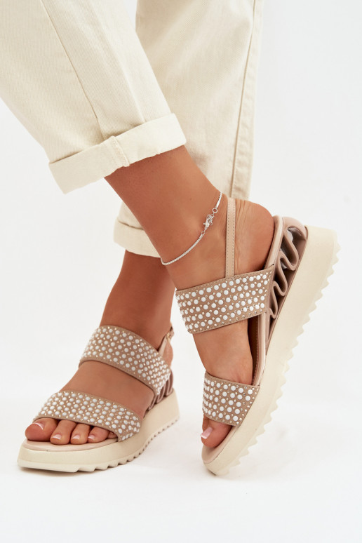 Pealhk Seemisnahast kingad Kaunistusega D&A CR61-3067 beeži värvi