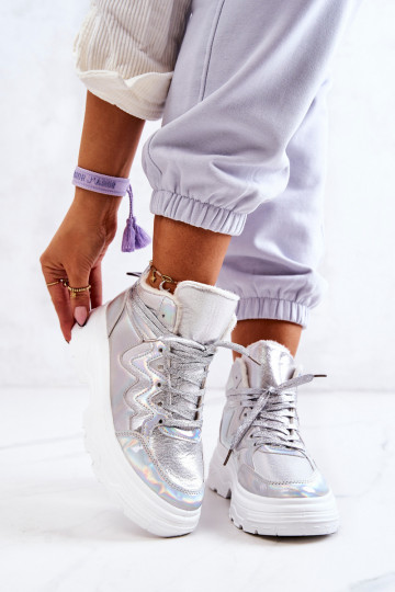 Sportliku stiiliga jalanõud voodriga Hõbedat värvi Joenne 2