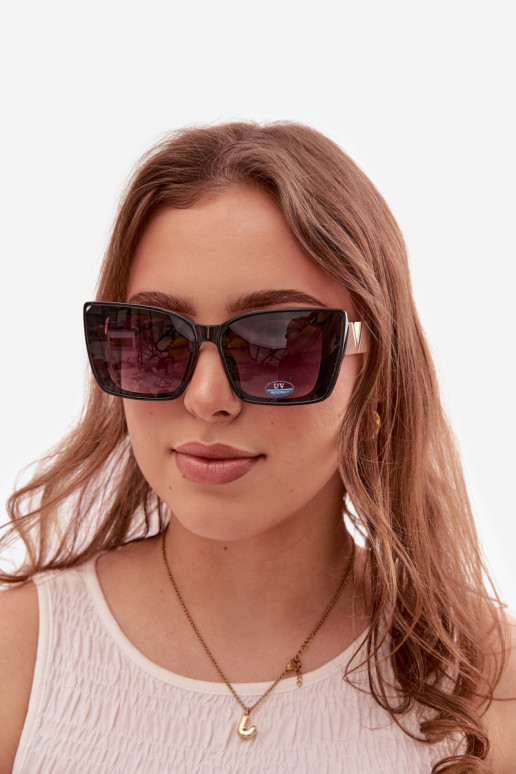 Päikeseprillid Pealiste omad Kassisilm Must-beeži värvi