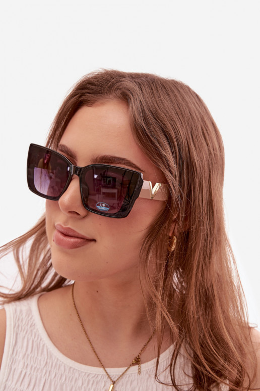 Päikeseprillid Pealiste omad Kassisilm Must-beeži värvi