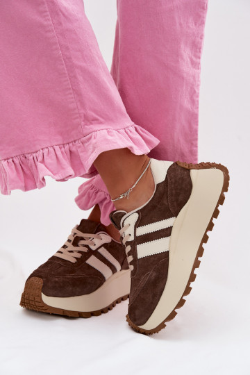 D&A GR61-5986 šokolaadi värvi suede tossud platvormiga 2