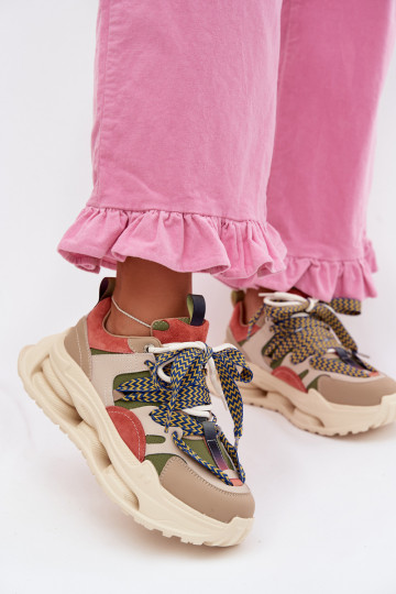 Pealhk Sneakers tüüpi jalanõud Pealiste omad platvormiga D&A CR61-3133 beeži värvi