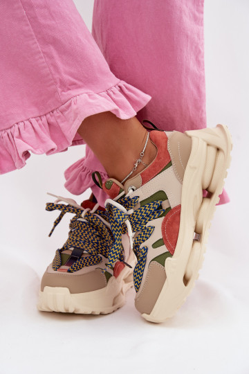 Pealhk Sneakers tüüpi jalanõud Pealiste omad platvormiga D&A CR61-3133 beeži värvi 2