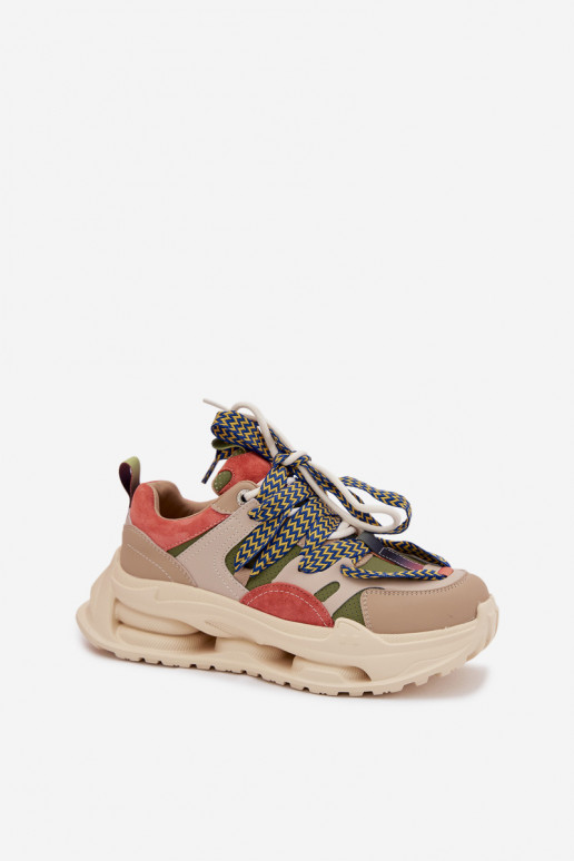 Pealhk Sneakers tüüpi jalanõud Pealiste omad platvormiga D&A CR61-3133 beeži värvi