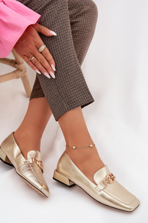 Pealhk naiste mokassiinid Koos Ornate Detalem D&A CR61-3125 Kuldset värvi