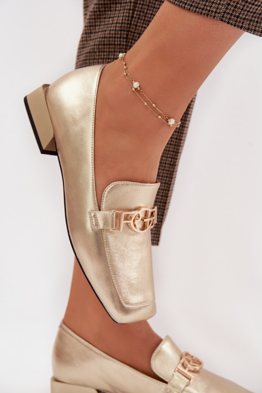 Pealhk naiste mokassiinid Koos Ornate Detalem D&A CR61-3125 Kuldset värvi