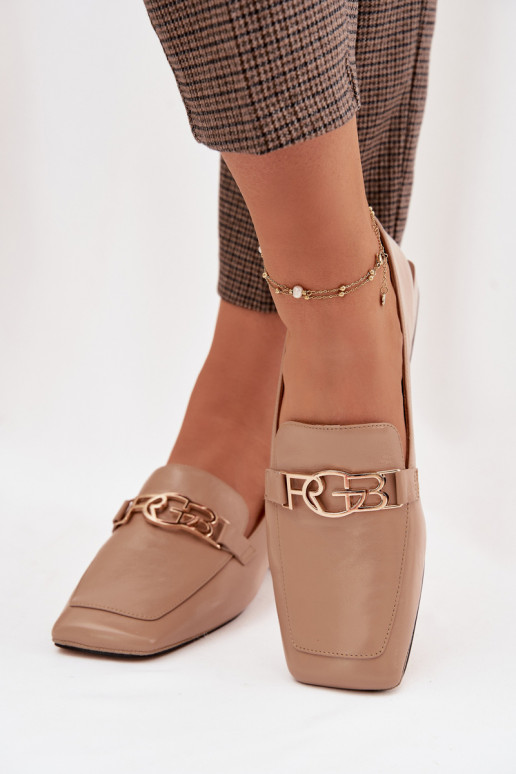 Pealhk naiste mokassiinid Koos Ornate Detalem D&A CR61-3125 beeži värvi