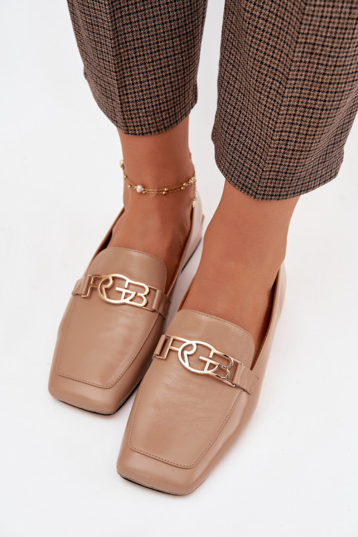 Pealhk naiste mokassiinid Koos Ornate Detalem D&A CR61-3125 beeži värvi