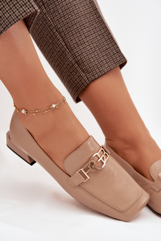 Pealhk naiste mokassiinid Koos Ornate Detalem D&A CR61-3125 beeži värvi