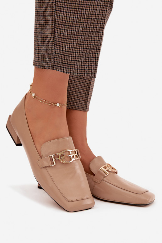 Pealhk naiste mokassiinid Koos Ornate Detalem D&A CR61-3125 beeži värvi