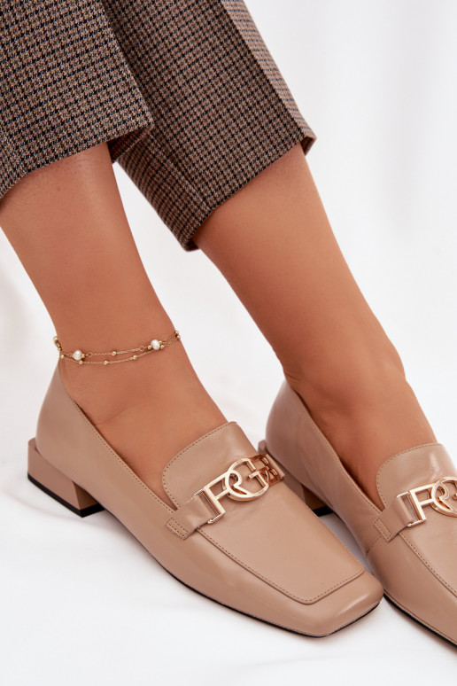 Pealhk naiste mokassiinid Koos Ornate Detalem D&A CR61-3125 beeži värvi