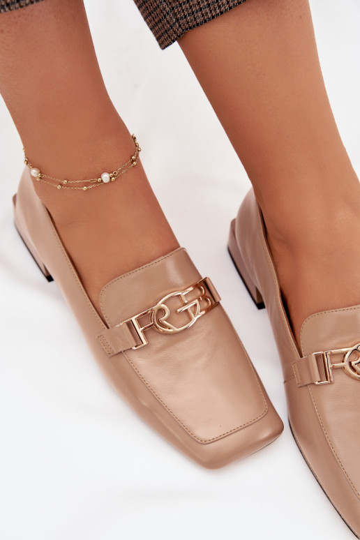 Pealhk naiste mokassiinid Koos Ornate Detalem D&A CR61-3125 beeži värvi