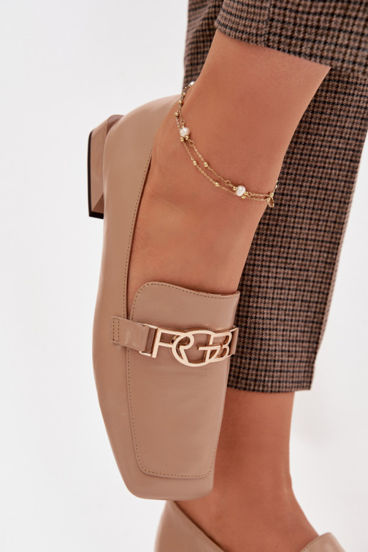 Pealhk naiste mokassiinid Koos Ornate Detalem D&A CR61-3125 beeži värvi