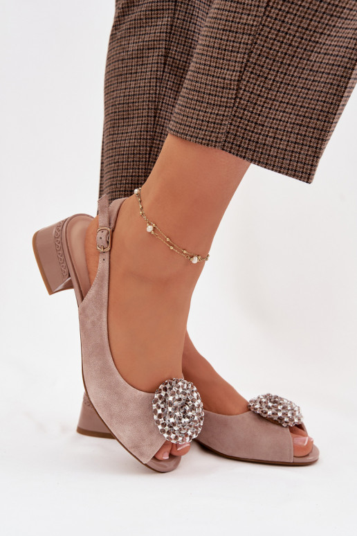 Pealistesandaalid Pealiste omad Klockis kaunistustega D&A CR61-3030 beeži värvi