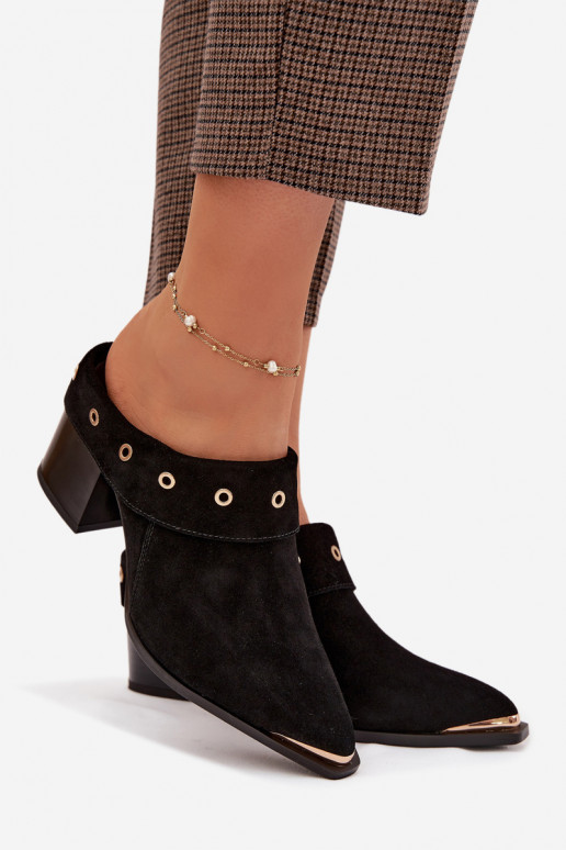 seemisnahksed sussid Kauboi saapad Pealiste omad kõrge jämeda kontsaga D&A CR61-3059 msuud