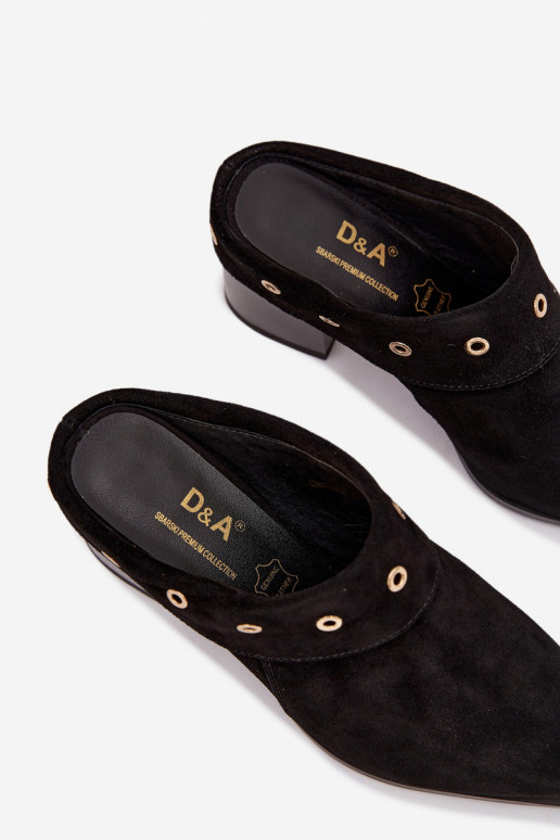 seemisnahksed sussid Kauboi saapad Pealiste omad kõrge jämeda kontsaga D&A CR61-3059 msuud