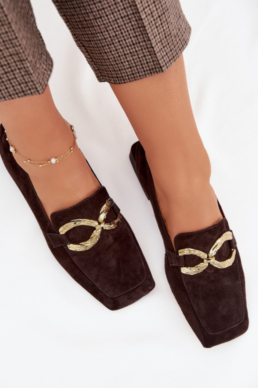 naiste mokassiinidPealturalnego seemisnakhsedu Kuldset värvi Detal D&A CR61-3115 Czekoladosissee