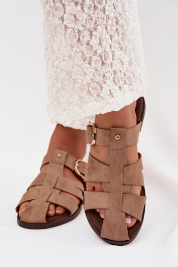 naiste plätud laiade nööridega Triipudega I Złotą neetide ja pandlaga beeži värvi Elzora