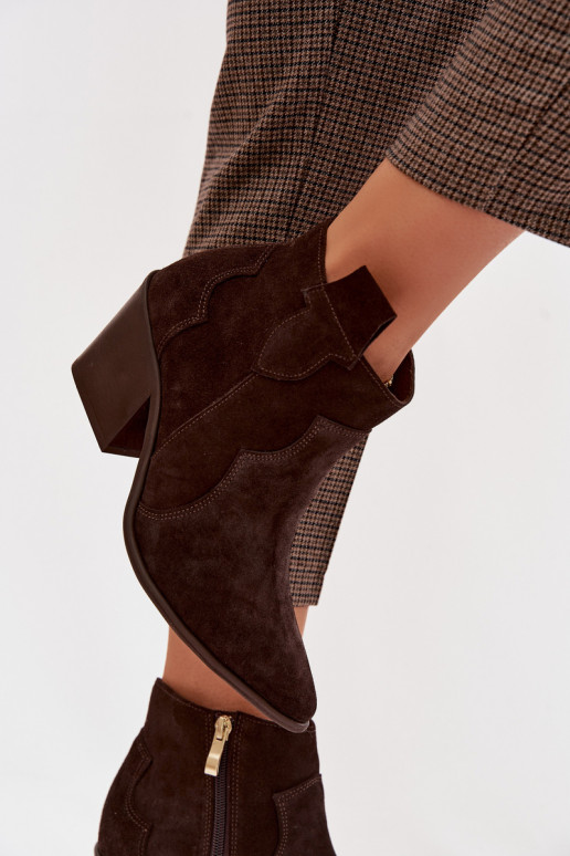 kauboistiilis saapadPealturalnego seemisnakhsedu Zazoo 3153 Czekoladosissee