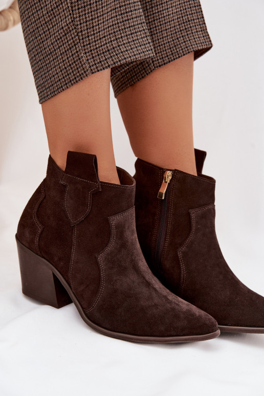 kauboistiilis saapadPealturalnego seemisnakhsedu Zazoo 3153 Czekoladosissee