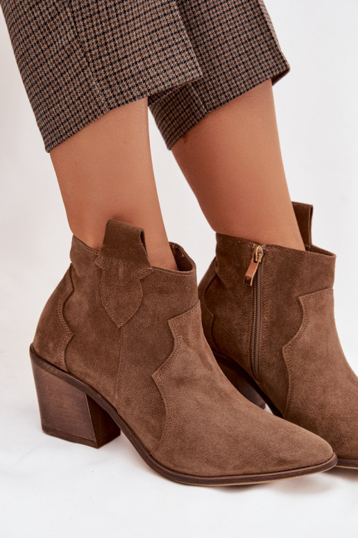 kauboistiilis saapadPealturalnego seemisnakhsedu Zazoo 3153 Khakivärvi