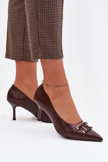 kõrge kontsaga Kingad kaunistustega Eko Pealhk Czekoladosissee Fivara 2