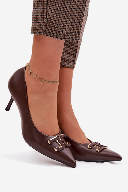 kõrge kontsaga Kingad kaunistustega Eko Pealhk Czekoladosissee Fivara