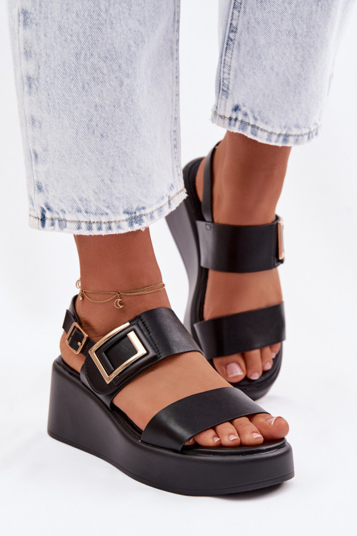 Pealistesandaalid platvormiga Koos Ornate Detalem msuud Nelira