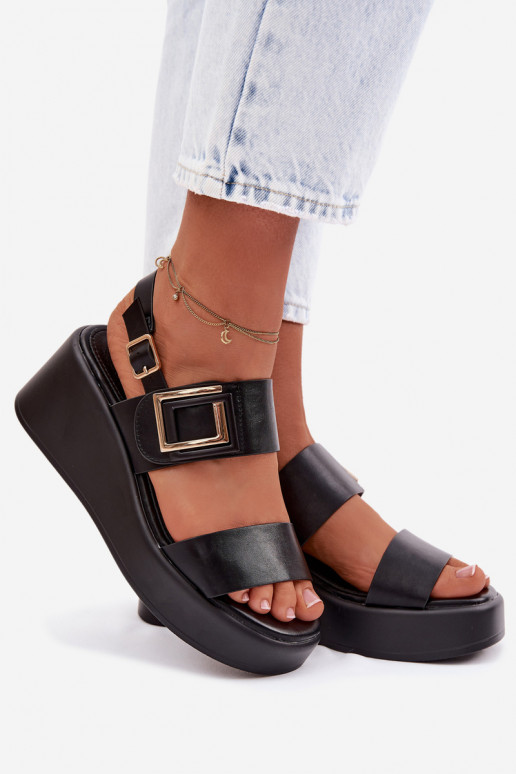 Pealistesandaalid platvormiga Koos Ornate Detalem msuud Nelira