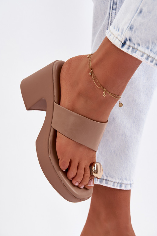 naiste plätud Peal Słupkosisseym Obcasie Ze Kuldset värvim Detalem beeži värvi Sinora