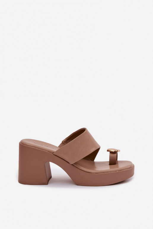 naiste plätud Peal Słupkosisseym Obcasie Ze Kuldset värvim Detalem beeži värvi Sinora