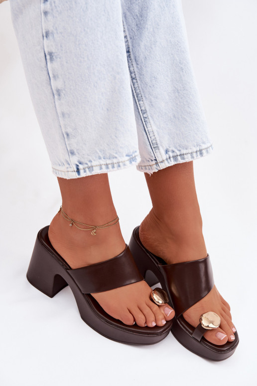 naiste plätud Peal Słupkosisseym Obcasie Ze Kuldset värvim Detalem Czekoladosissee Sinora