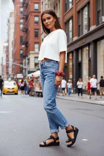 Kerged rannaplätud Platvormiga sandaalid Big Star FF274A349 mustad