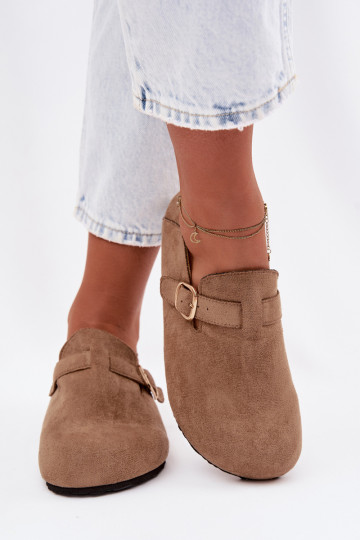 jalatsid Pealiste omad Eco Suedeosissee Kuldse pandlaga beeži värvi Ismora 2