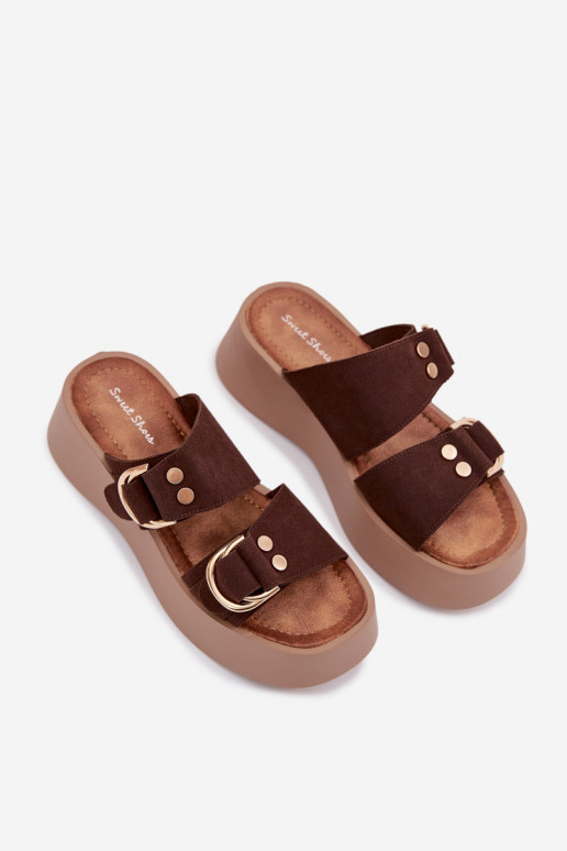 naiste plätud platvormiga Ze Kuldset värvimi neetide ja pandlagami Czekoladosissee Nelirae