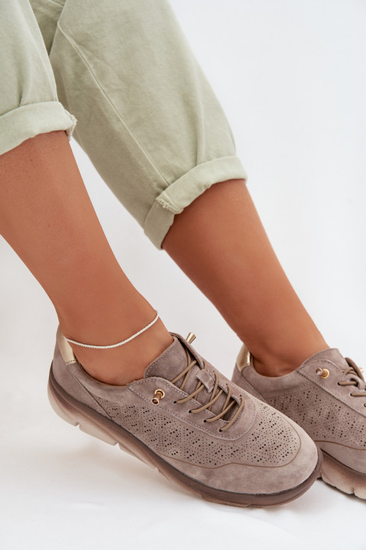 Soe naiste spordijalatsid naturaalnahast detailidega Sergio Leone SP-002 pruun