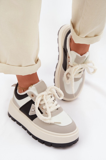 Sneakers tüüpi jalanõud Pealiste omad platvormiga Halli värvi Florinda