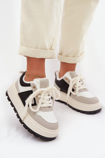 Sneakers tüüpi jalanõud Pealiste omad platvormiga Halli värvi Florinda 2