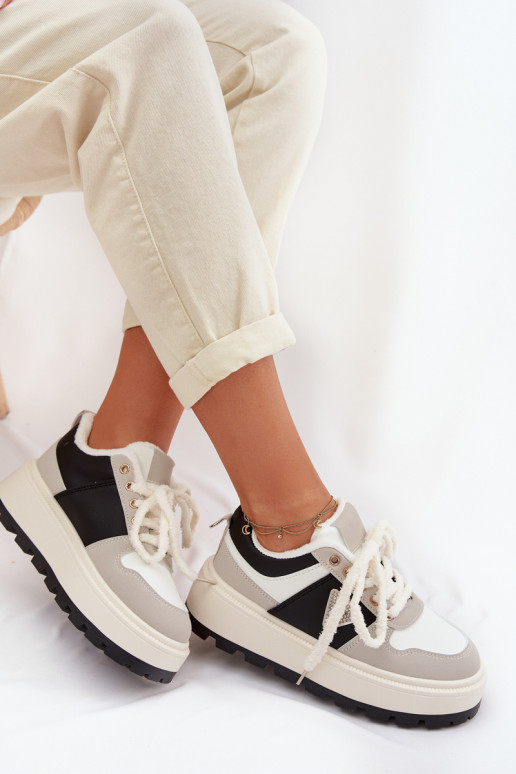 Sneakers tüüpi jalanõud Pealiste omad platvormiga Halli värvi Florinda