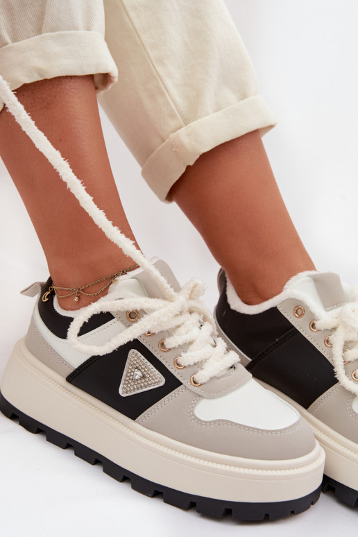 Sneakers tüüpi jalanõud Pealiste omad platvormiga Halli värvi Florinda