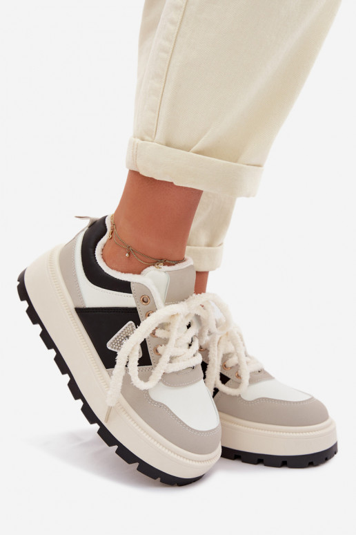 Sneakers tüüpi jalanõud Pealiste omad platvormiga Halli värvi Florinda